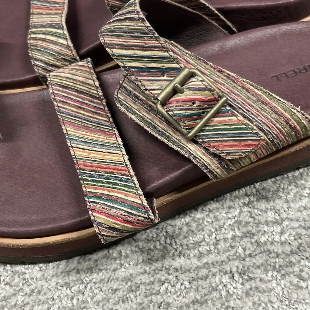 Merrell Juno Sandals Womens 10 Striped Toe Loop Summer Beach Comfort Slip On